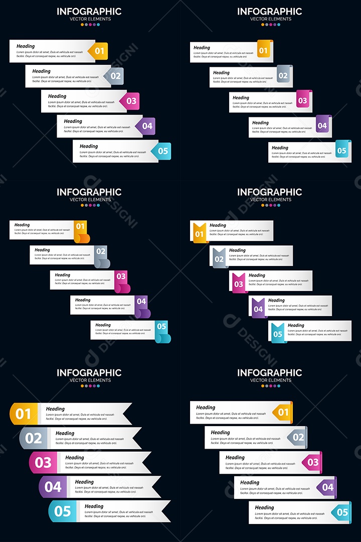 Conjunto de infográficos vetoriais para fazer sua publicidade Vetor EPS