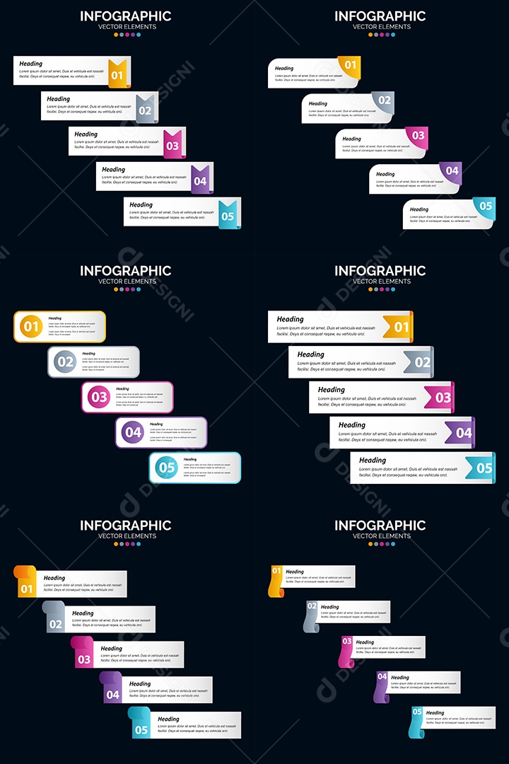 Conjunto de infográficos vetoriais para fazer sua publicidade Vetor EPS