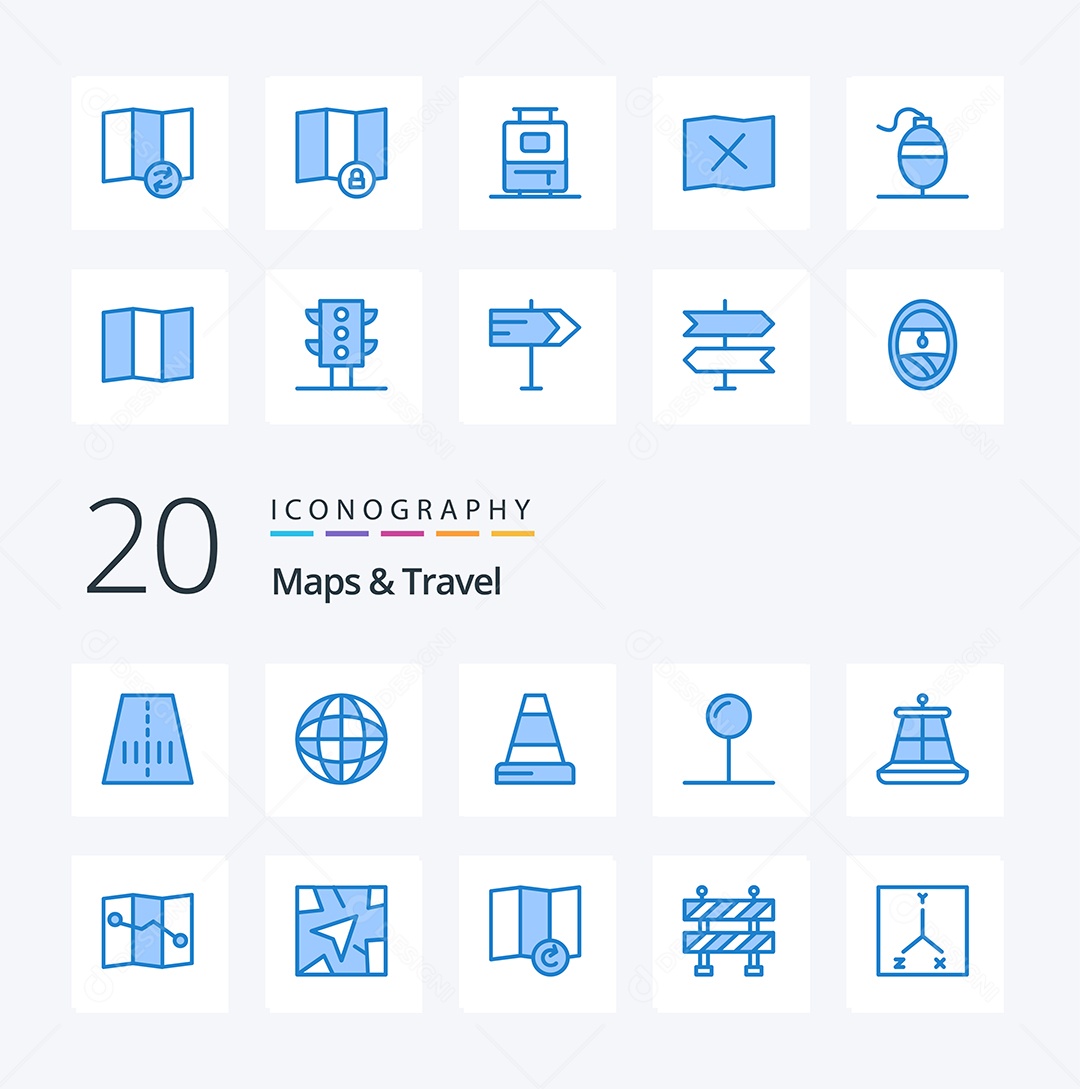 Pacote de Ícones Azul Vetores EPS