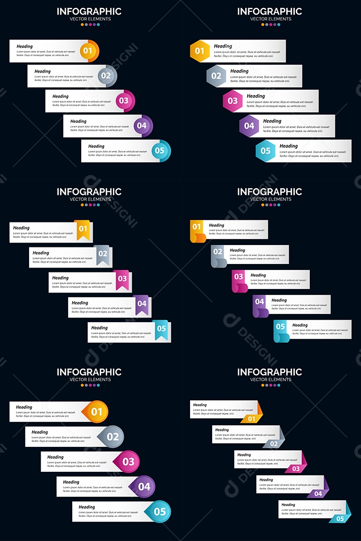 Conjunto de infográficos vetoriais para fazer sua publicidade Vetor EPS