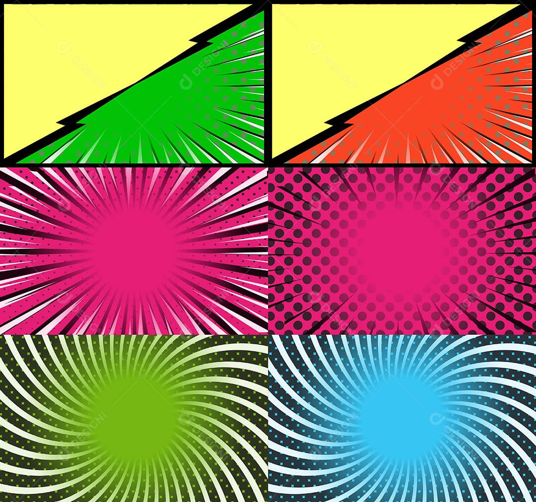 Vetor retrô de fundo em quadrinhos rosa e verde