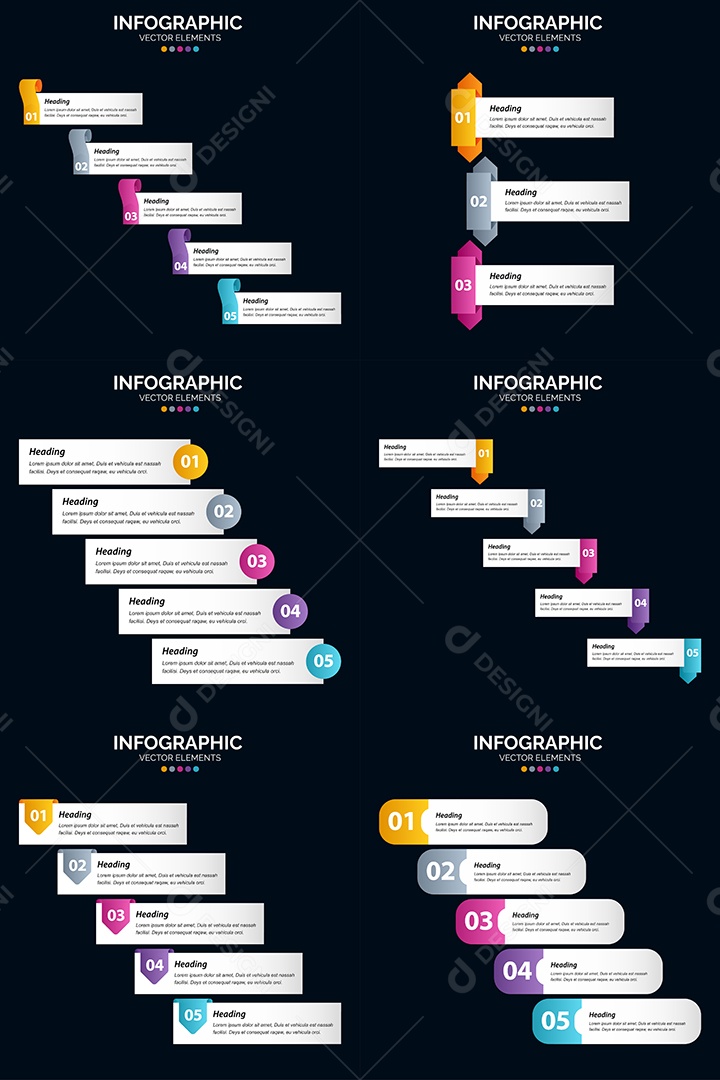 Conjunto de infográficos vetoriais para fazer sua publicidade Vetor EPS