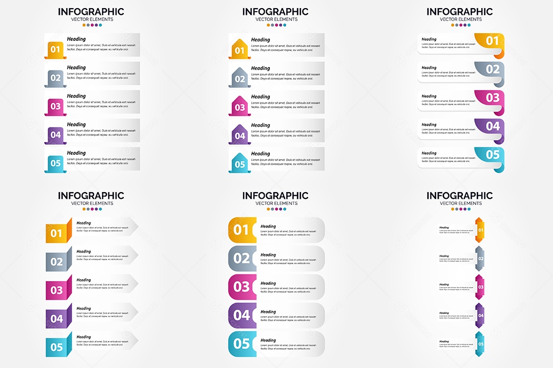 Conjunto de infográficos vetoriais para fazer sua publicidade Vetor EPS