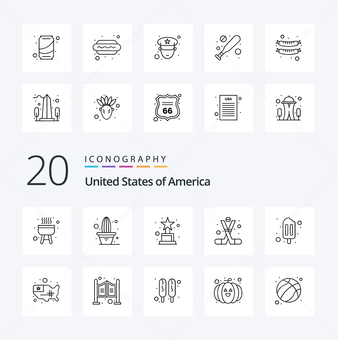 Vários Ícones de Desenhos Ilustres Vetor EPS