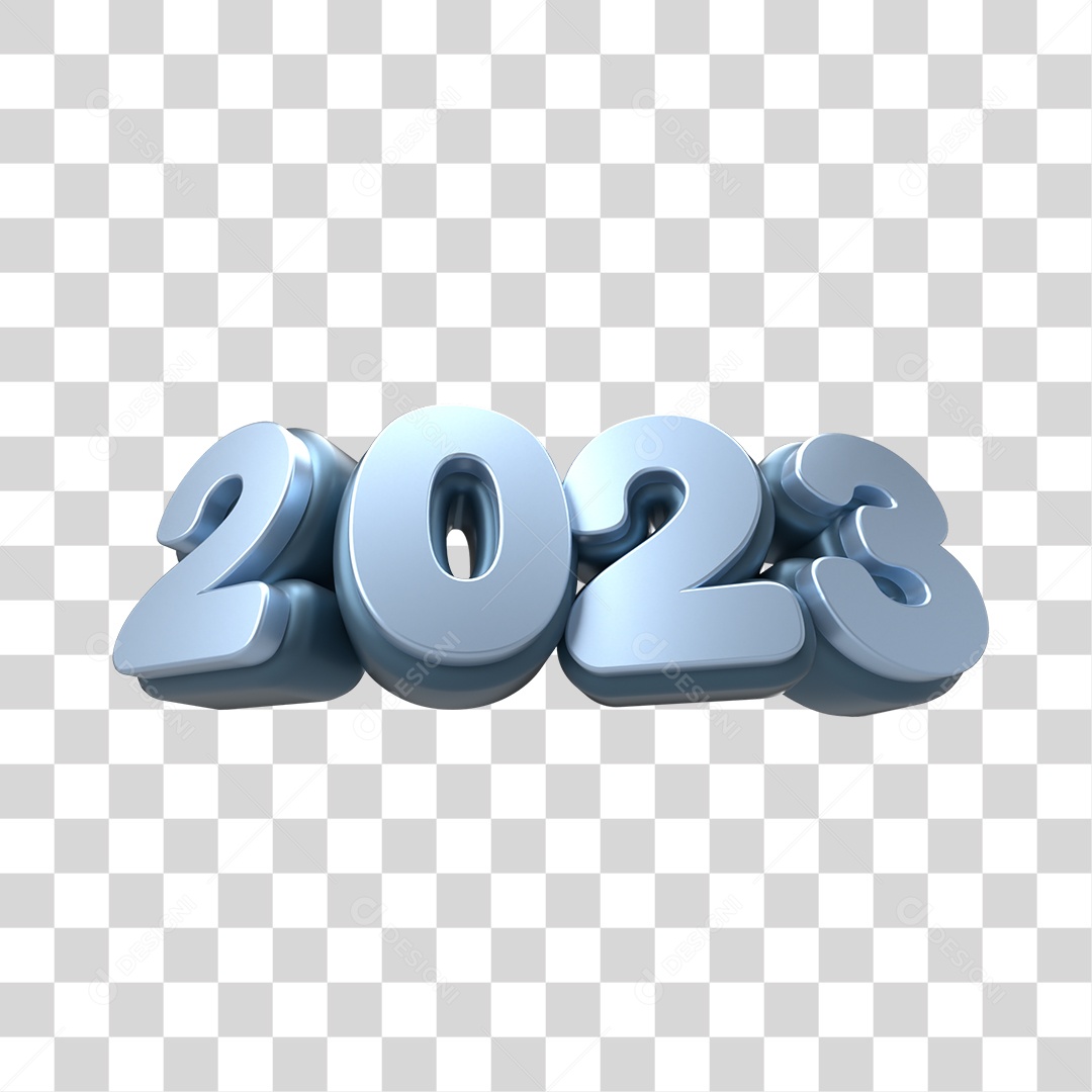 Número 3D 2023 Ano Novo PNG Transparente Sem Fundo