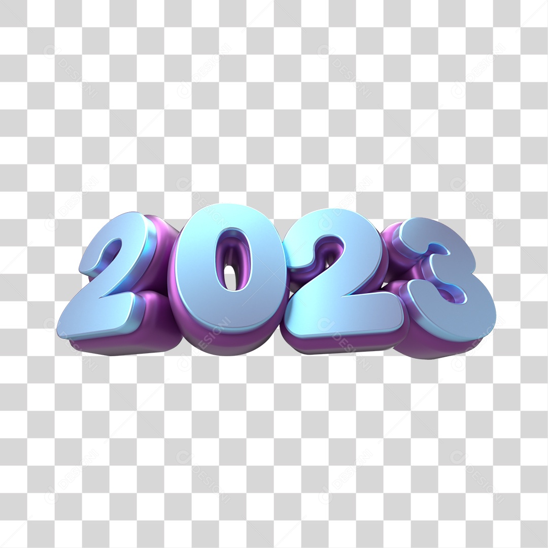 Número 3D 2023 Ano Novo PNG Transparente Sem Fundo