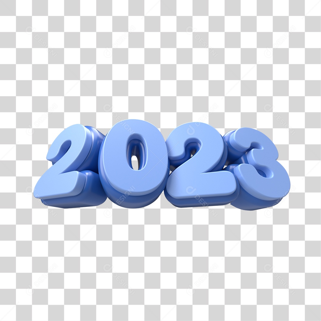 Número 3D 2023 Ano Novo PNG Transparente Sem Fundo