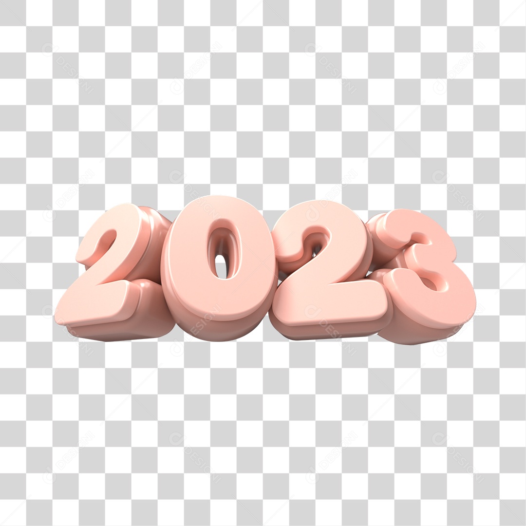 Número 3D 2023 Ano Novo PNG Transparente Sem Fundo