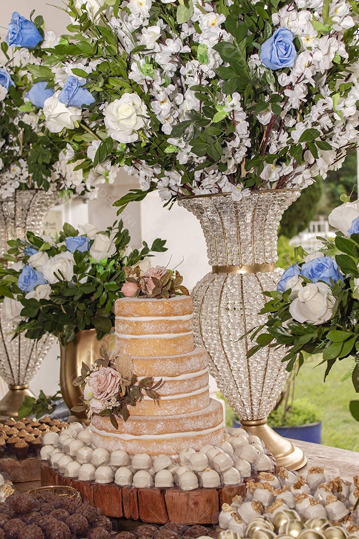 Linda mesa de casamento flores branca Buque