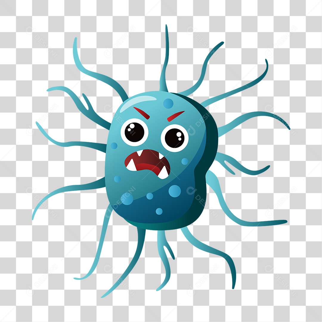 Elemento 3D Vírus para Composição PNG Transparente