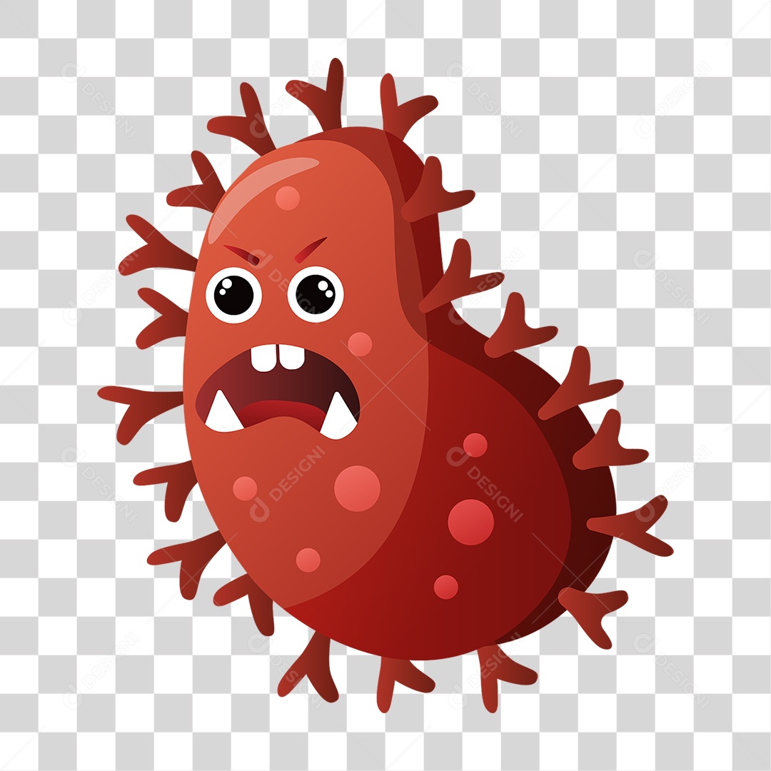 Elemento 3D Vírus para Composição PNG Transparente