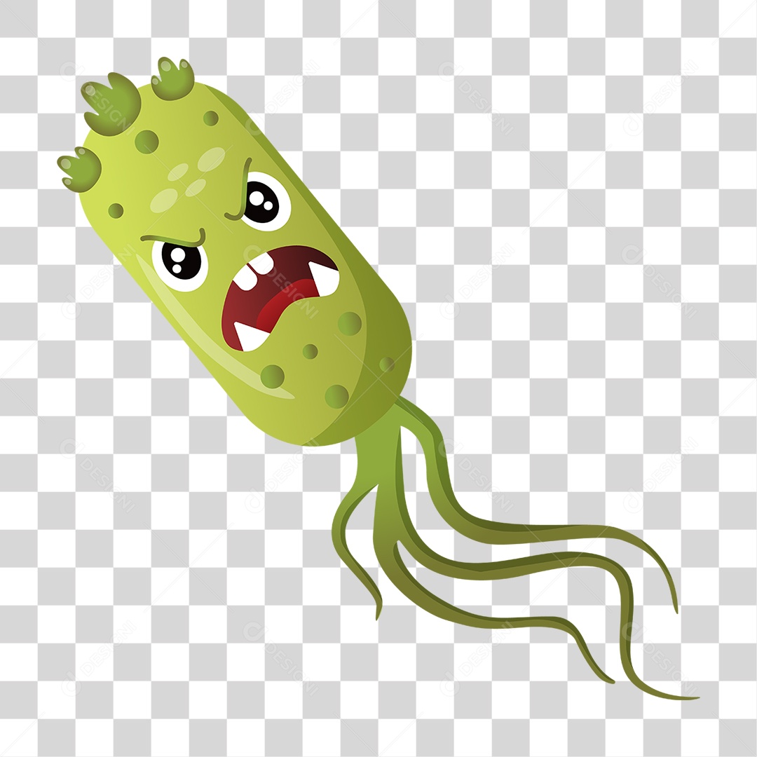 Elemento 3D Vírus para Composição PNG Transparente