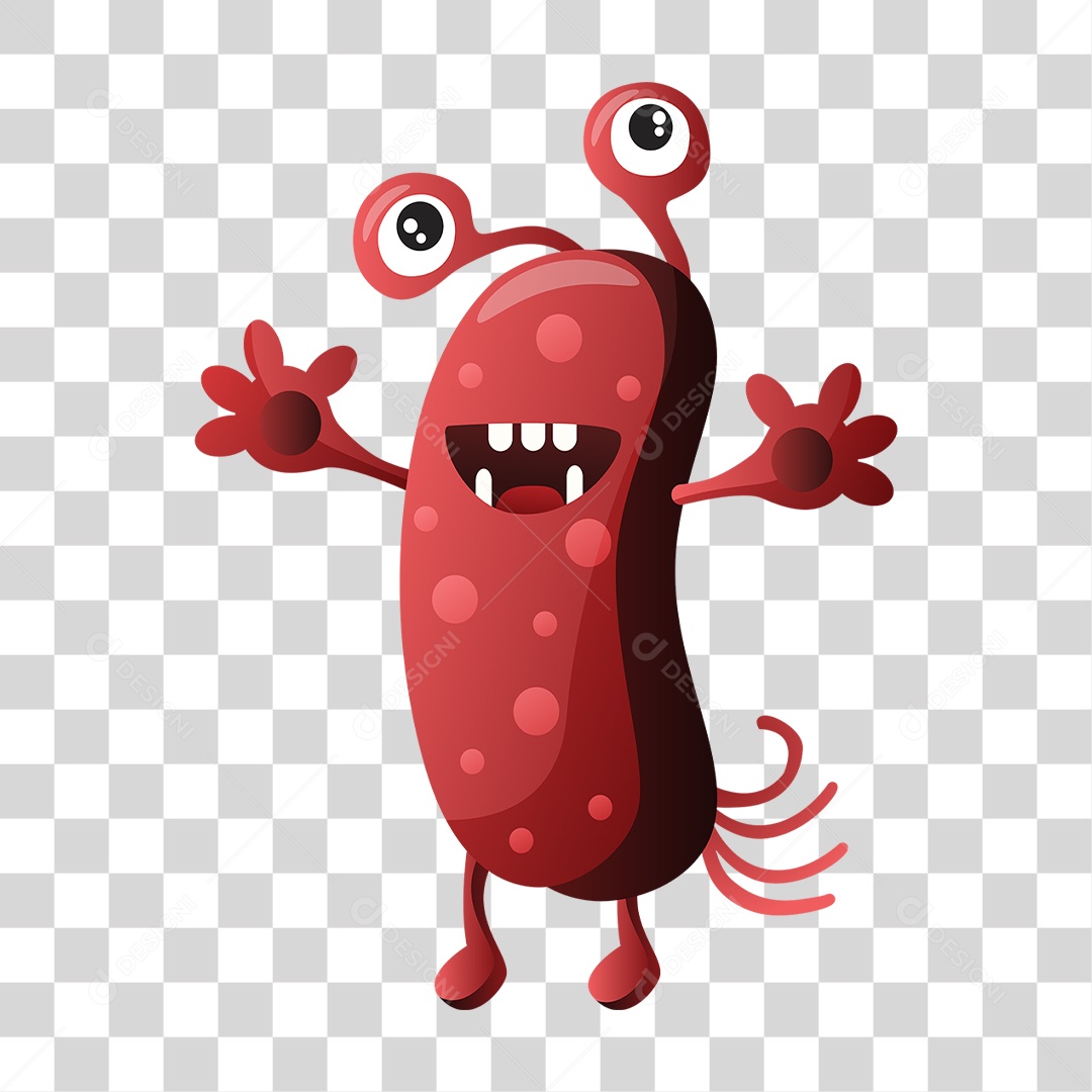 Elemento 3D Vírus para Composição PNG Transparente