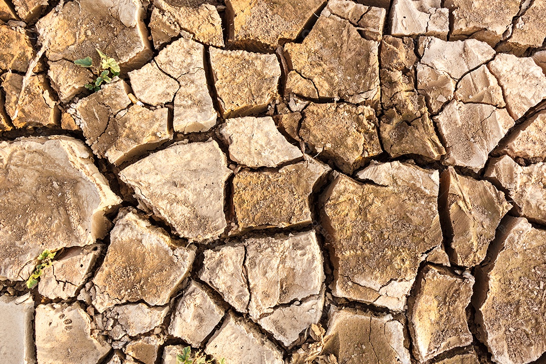 O solo rachado em ambiente árido Tailândia