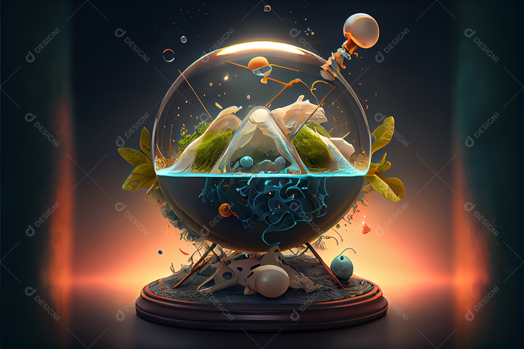 Dia Nacional da Ciência dos Desenhos Animados 28 de fevereiro renderização realista 3D