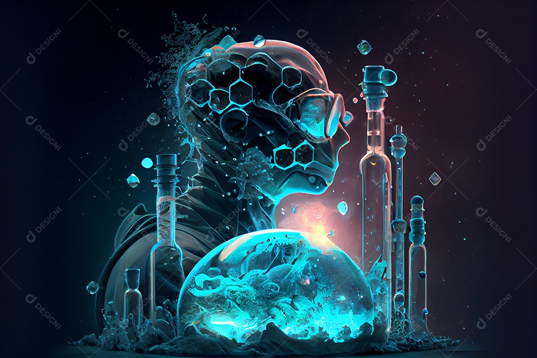 Dia Nacional da Ciência dos Desenhos Animados 28 de fevereiro renderização realista 3D