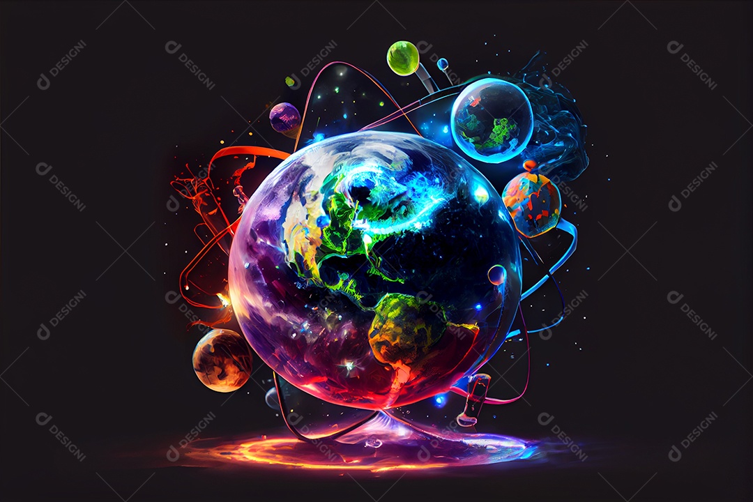 Dia Nacional da Ciência dos Desenhos Animados 28 de fevereiro renderização realista 3D