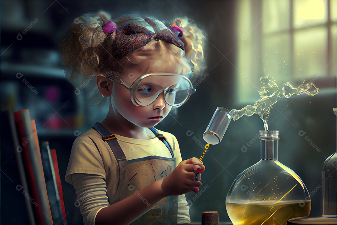 Dia Nacional da Ciência dos Desenhos Animados 28 de fevereiro renderização realista 3D