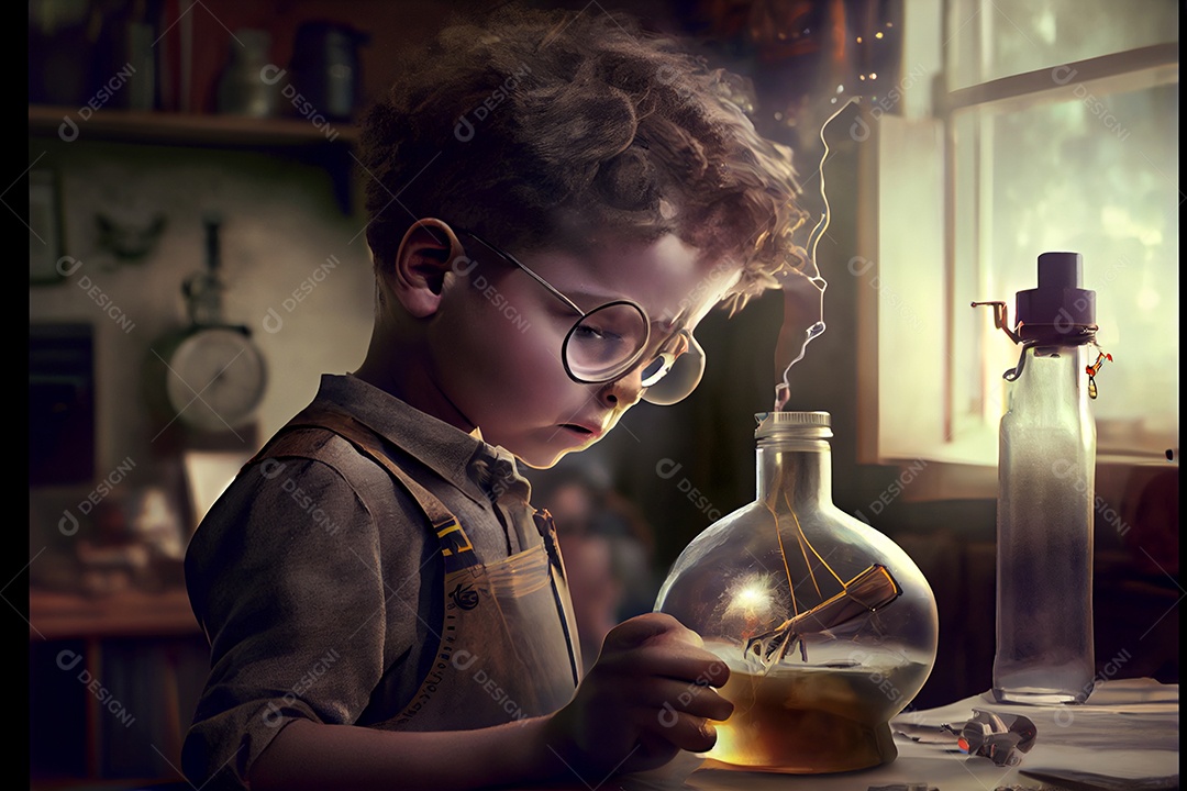 Dia Nacional da Ciência dos Desenhos Animados 28 de fevereiro renderização realista 3D