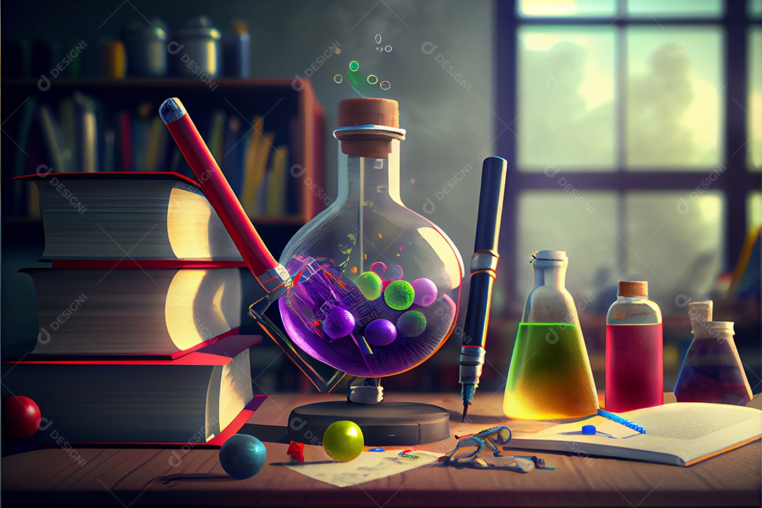 Dia Nacional da Ciência dos Desenhos Animados 28 de fevereiro renderização realista 3D