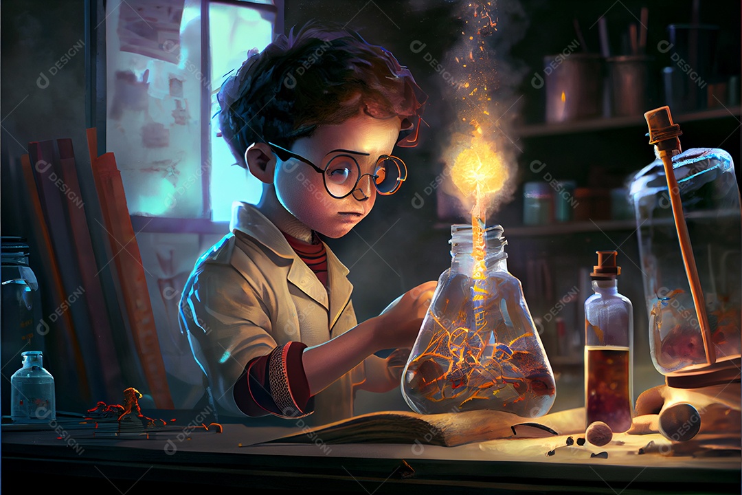 Dia Nacional da Ciência dos Desenhos Animados 28 de fevereiro renderização realista 3D