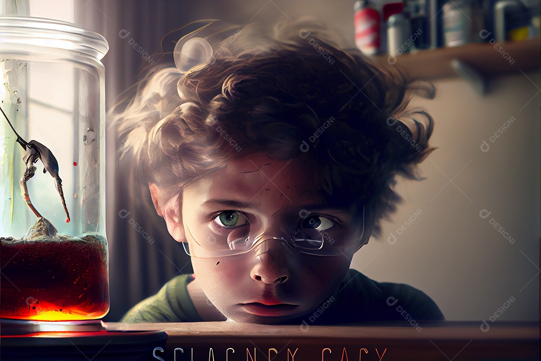 Dia Nacional da Ciência dos Desenhos Animados 28 de fevereiro renderização realista 3D