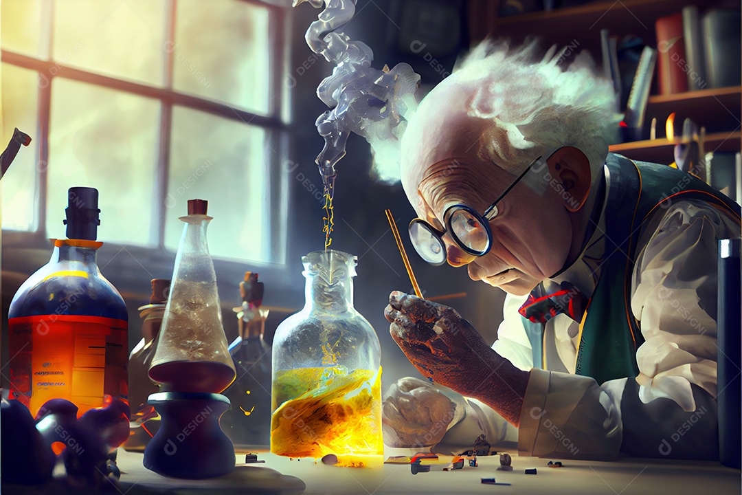 Dia Nacional da Ciência dos Desenhos Animados 28 de fevereiro renderização realista 3D