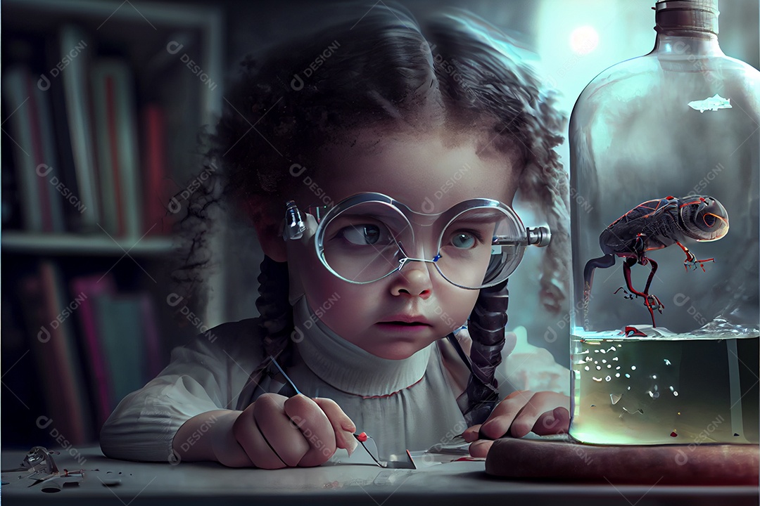 Dia Nacional da Ciência dos Desenhos Animados 28 de fevereiro renderização realista 3D