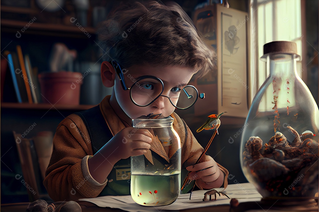 Dia Nacional da Ciência dos Desenhos Animados 28 de fevereiro renderização realista 3D