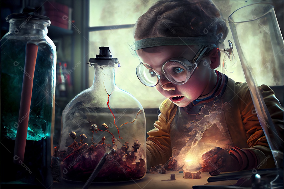 Dia Nacional da Ciência dos Desenhos Animados 28 de fevereiro renderização realista 3D