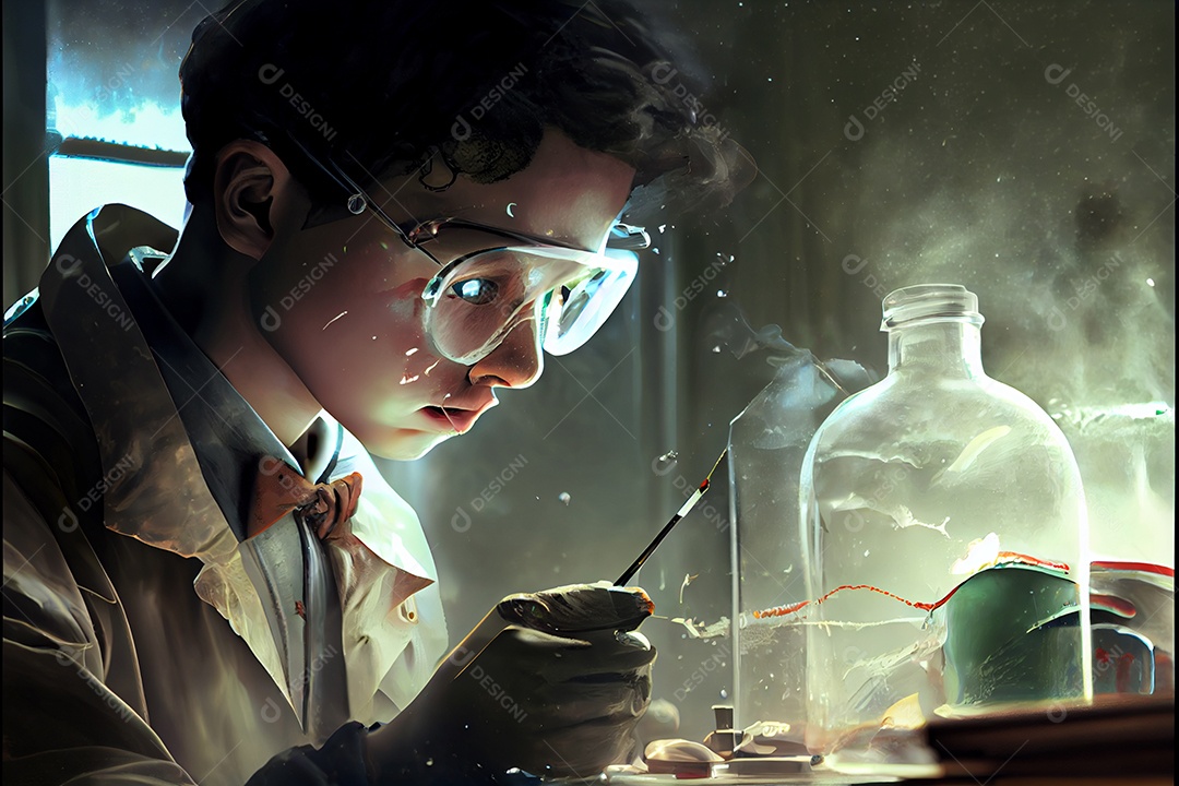 Dia Nacional da Ciência dos Desenhos Animados 28 de fevereiro renderização realista 3D