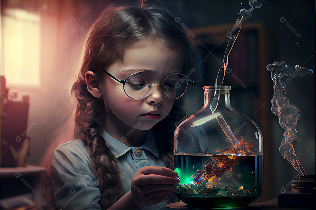 Dia Nacional da Ciência dos Desenhos Animados 28 de fevereiro renderização realista 3D