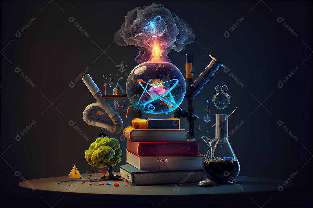 Dia Nacional da Ciência dos Desenhos Animados 28 de fevereiro renderização realista 3D