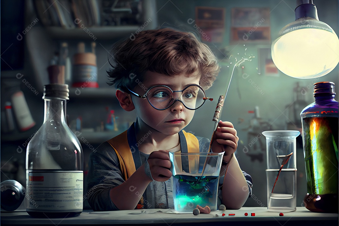 Dia Nacional da Ciência dos Desenhos Animados 28 de fevereiro renderização realista 3D