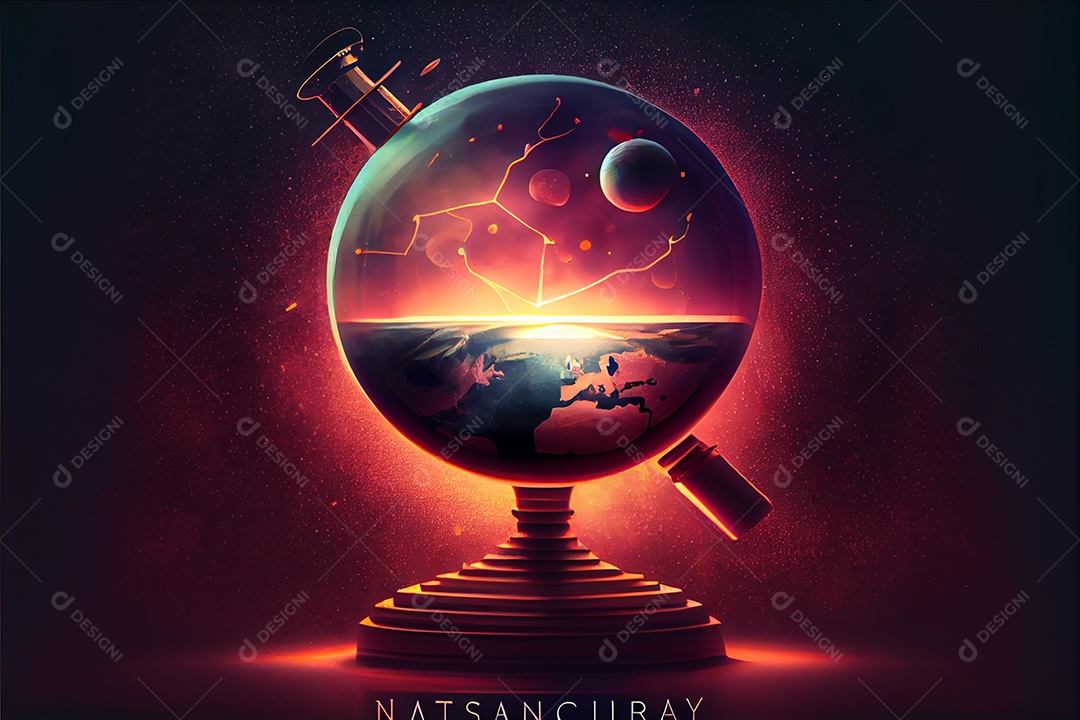 Dia Nacional da Ciência dos Desenhos Animados 28 de fevereiro renderização realista 3D