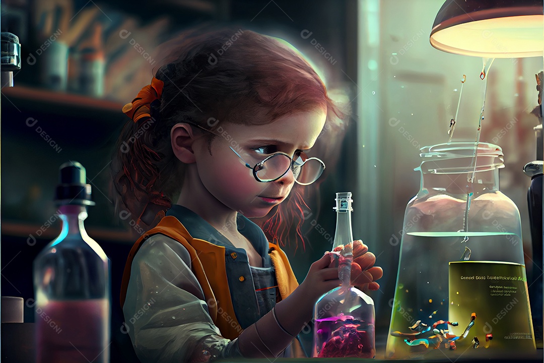 Dia Nacional da Ciência dos Desenhos Animados 28 de fevereiro renderização realista 3D