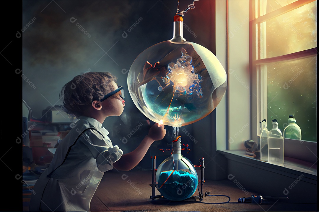 Dia Nacional da Ciência dos Desenhos Animados 28 de fevereiro renderização realista 3D