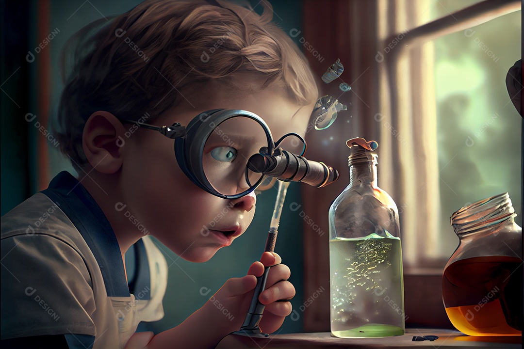 Dia Nacional da Ciência dos Desenhos Animados 28 de fevereiro renderização realista 3D