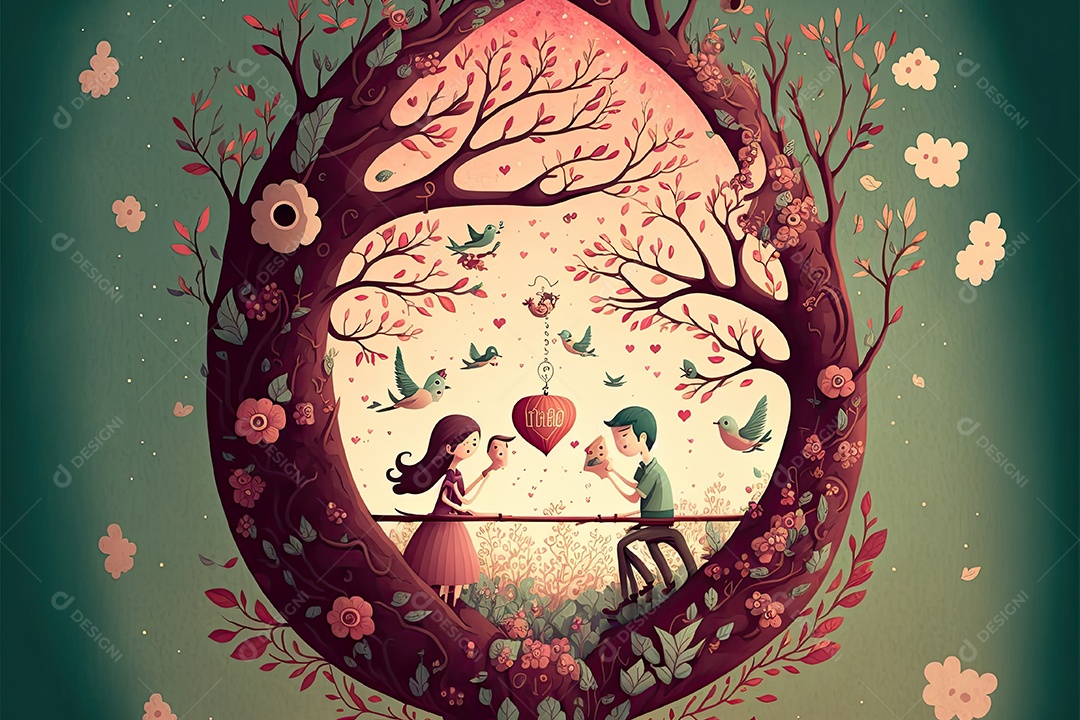 Ilustração sobre o dia dos namorados