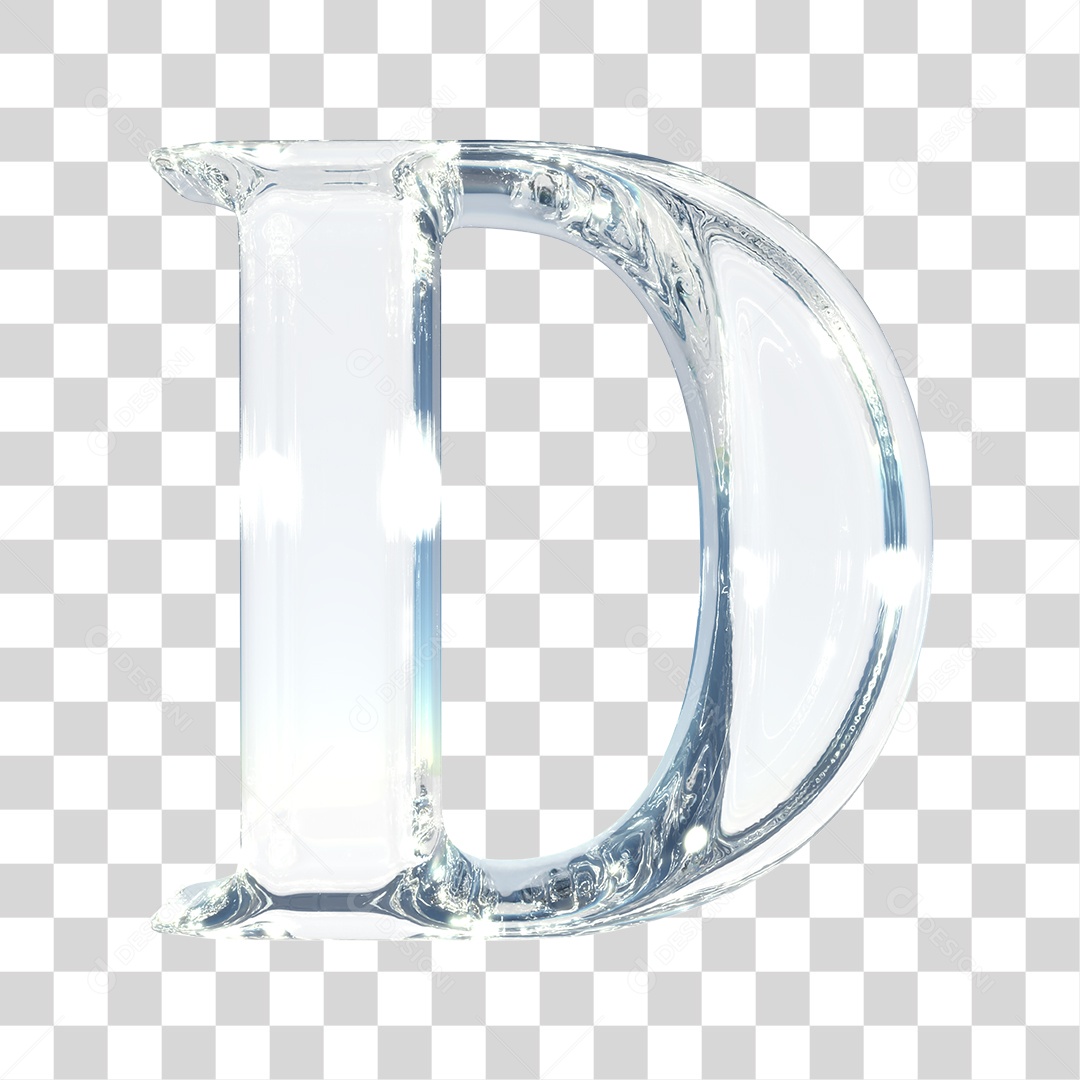 Elemento 3D Para Composição Letra D Prata PNG Transparente