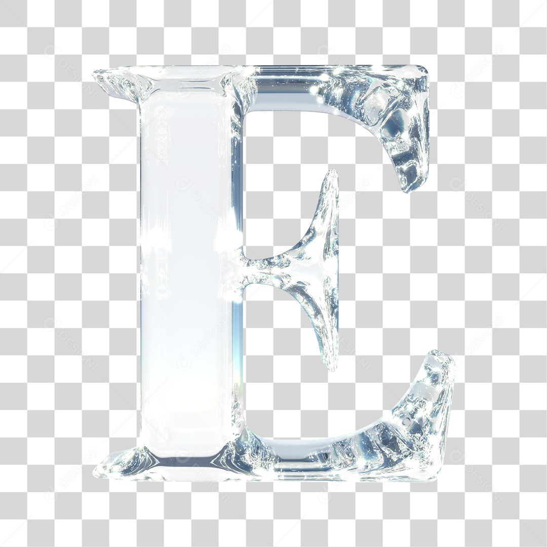 Elemento 3D Para Composição Letra E Prata PNG Transparente