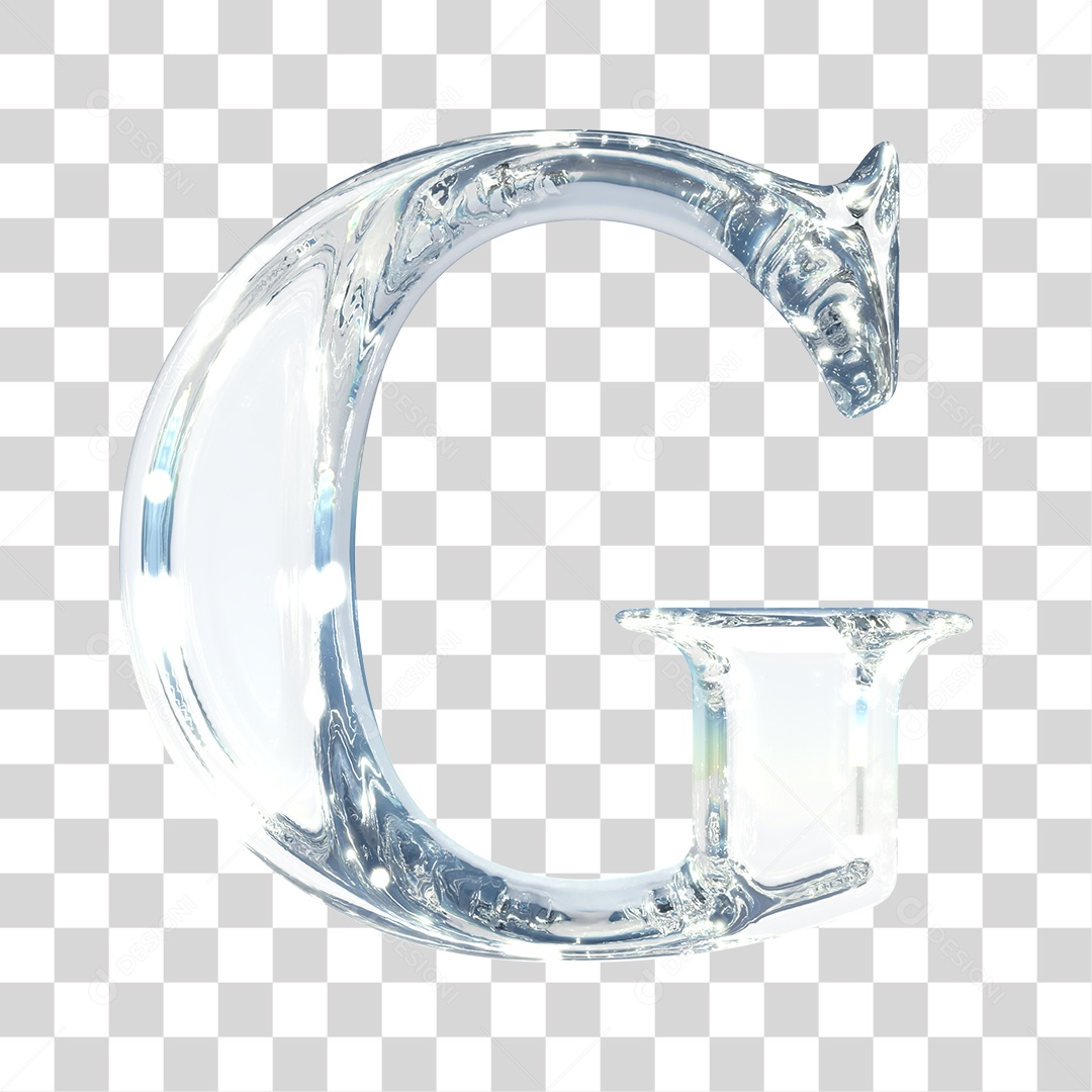 Elemento 3D Para Composição Letra G Prata PNG Transparente