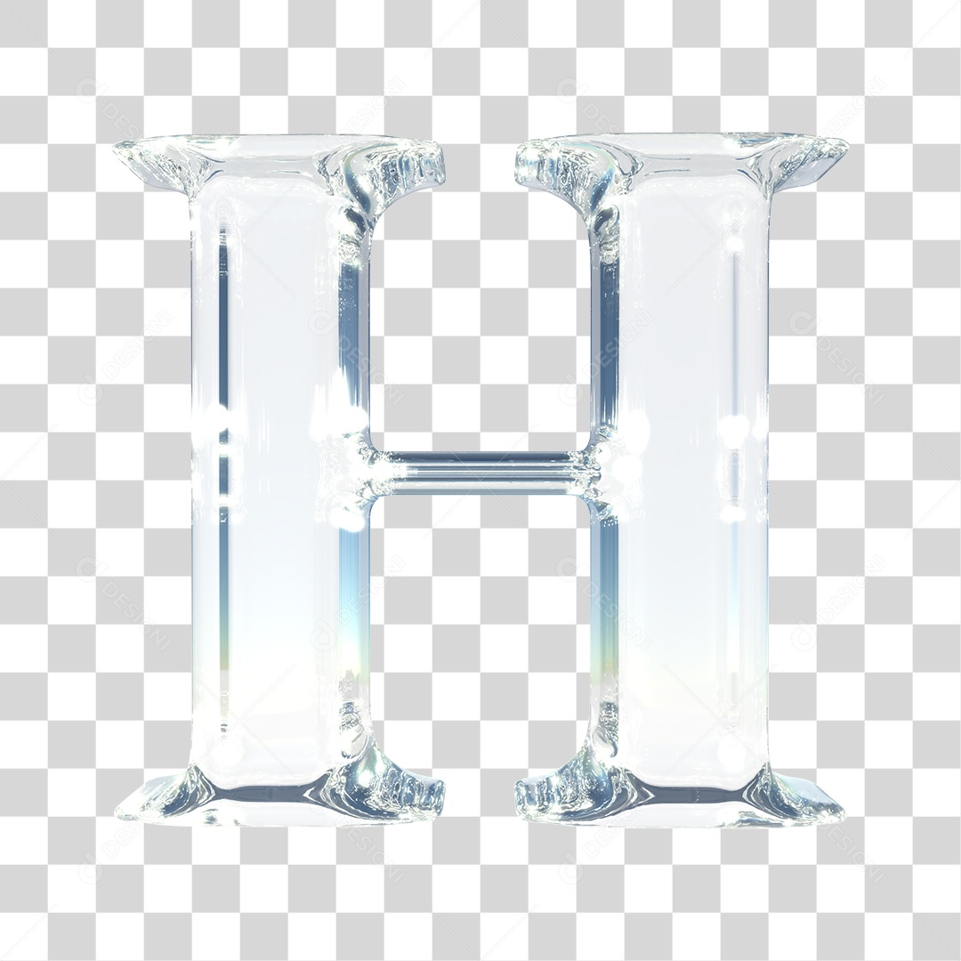 Elemento 3D Para Composição Letra H Prata PNG Transparente