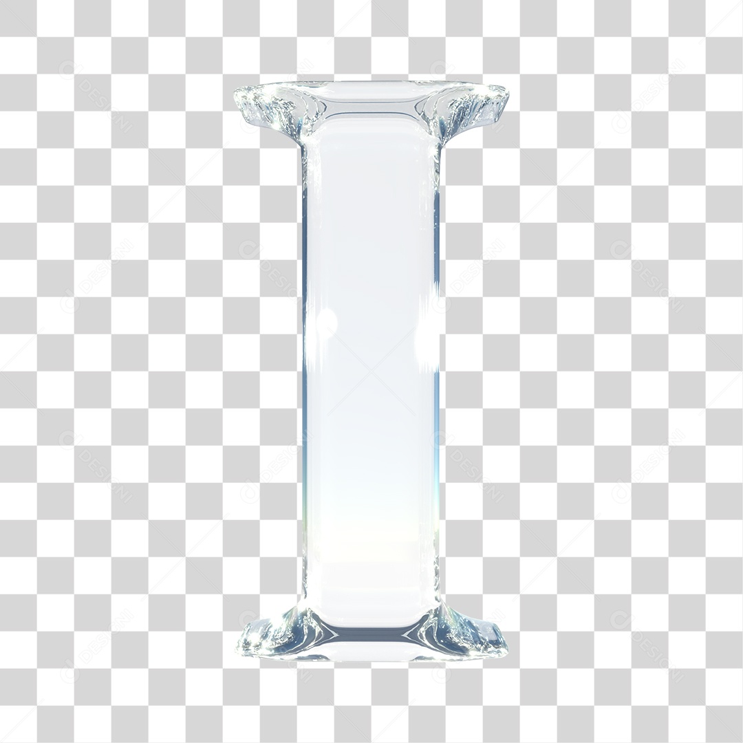 Elemento 3D Para Composição Letra I Prata PNG Transparente
