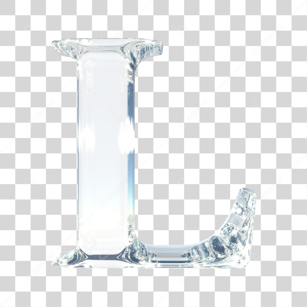 Elemento 3D Para Composição Letra L Prata PNG Transparente