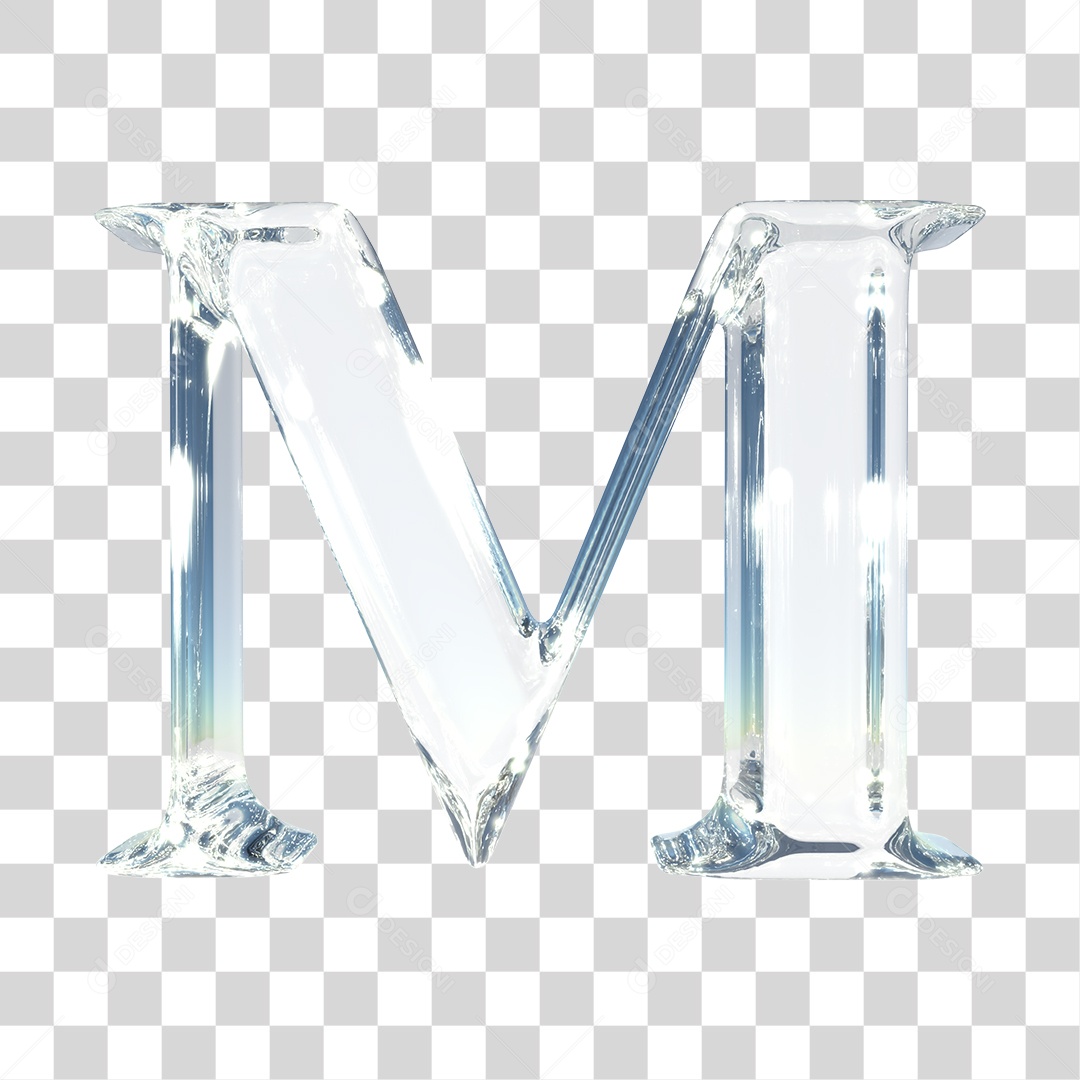 Elemento 3D Para Composição Letra M Prata PNG Transparente