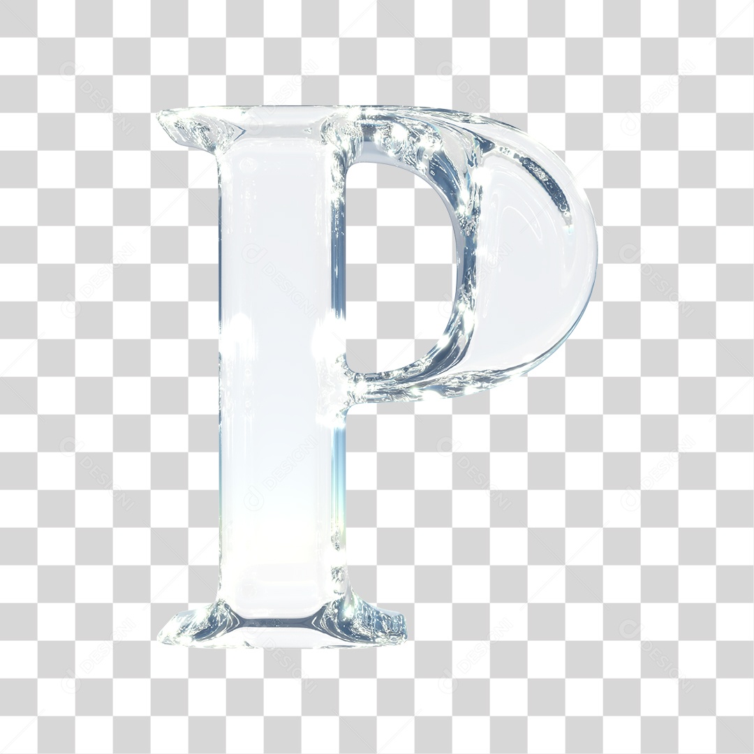 Elemento 3D Para Composição Letra P Prata PNG Transparente