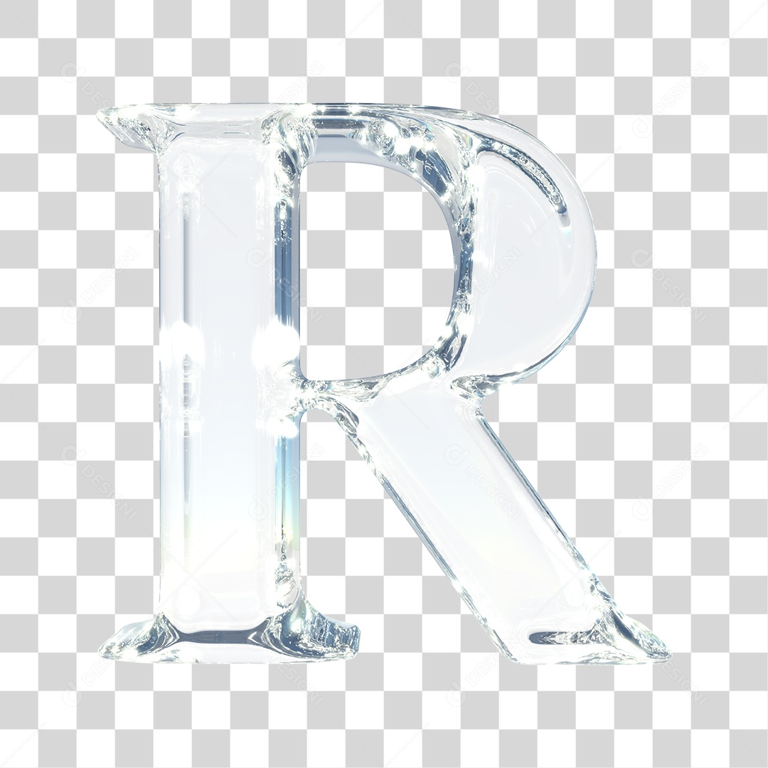 Elemento 3D Para Composição Letra R Prata PNG Transparente