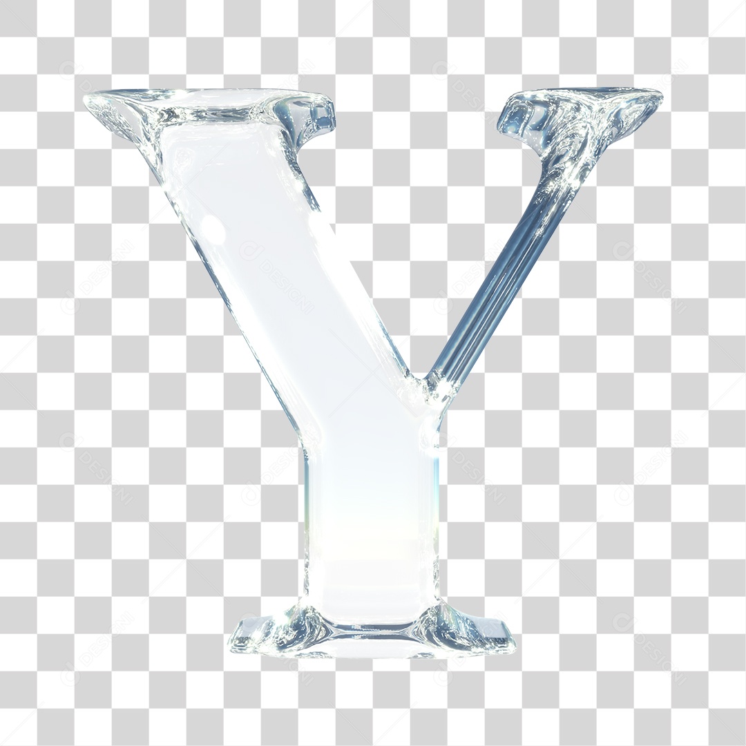 Elemento 3D Para Composição Letra Y Prata PNG Transparente