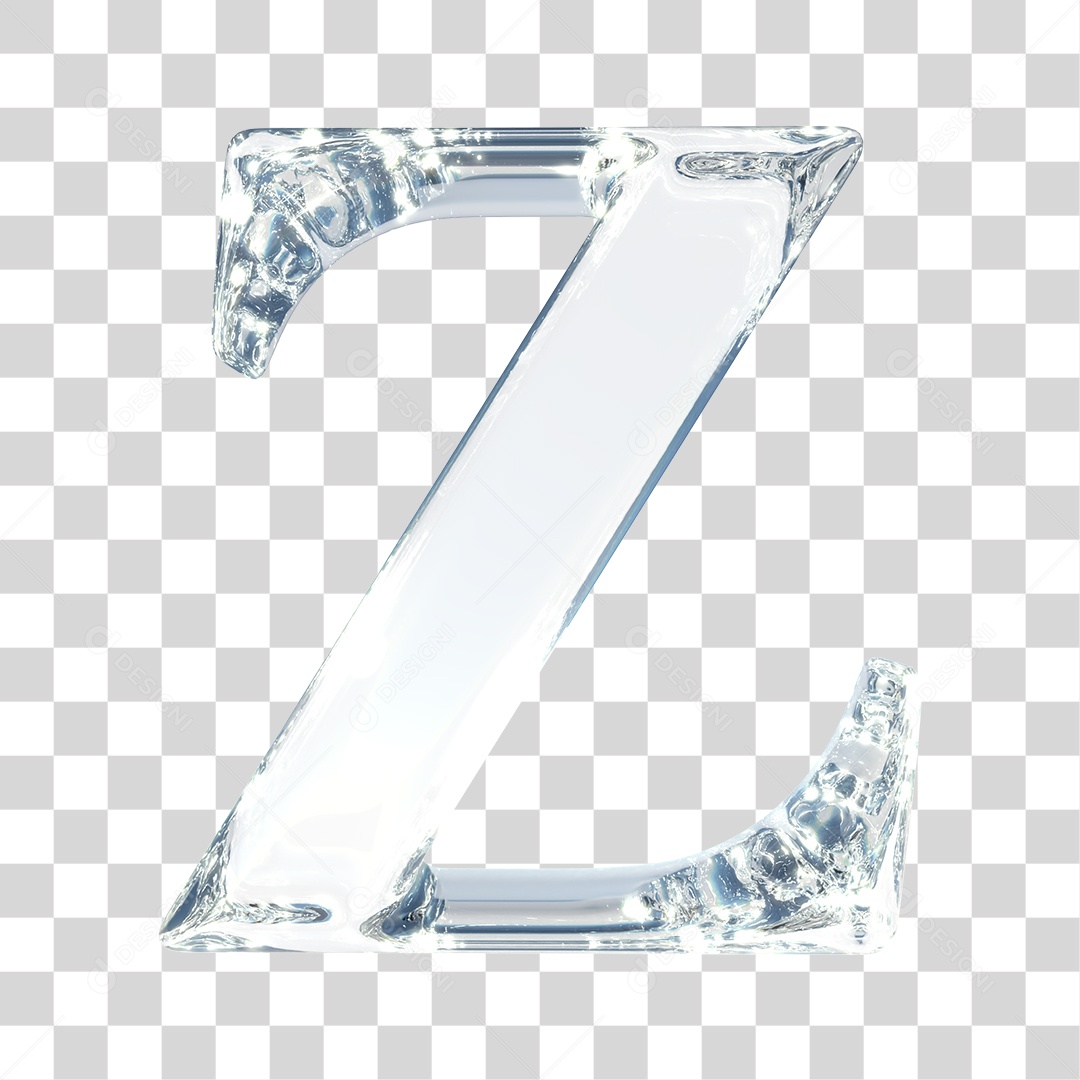 Elemento 3D Para Composição Letra Z Prata PNG Transparente